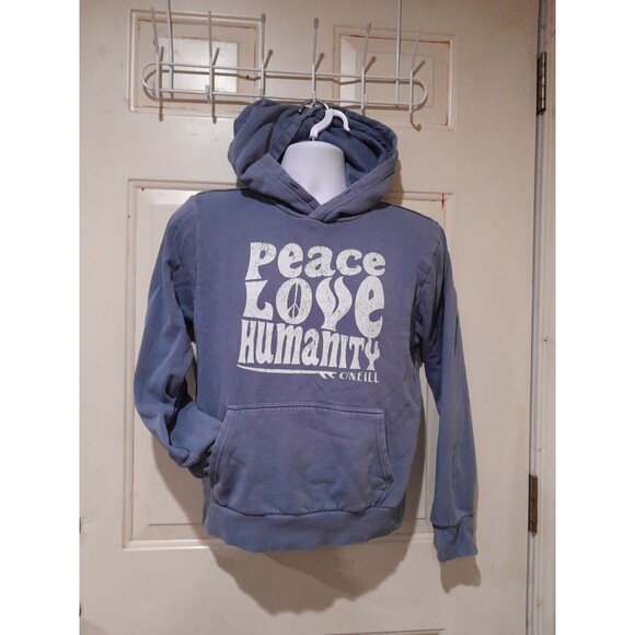 Oneill Sweatshirt Hoodie,  "Peace, Love, Humanity" Sz Small Unisex - Picture 1 of 5